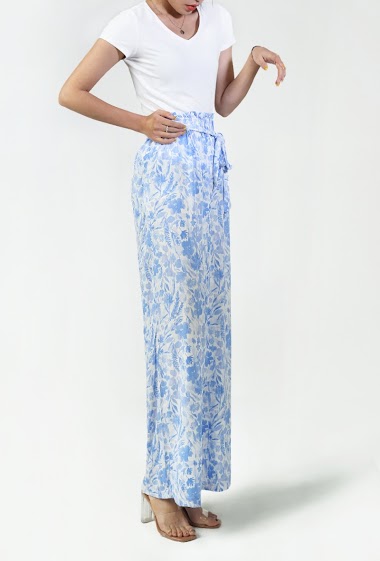 Wholesaler Copperose - High waisted printed trousers with belt