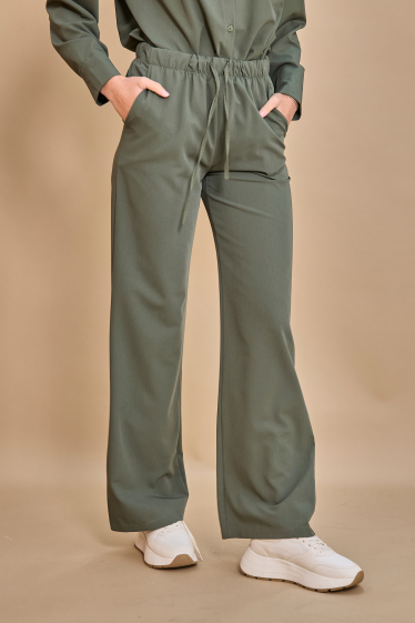 Grossiste Copperose - pantalon long fluide taille haute à nouer