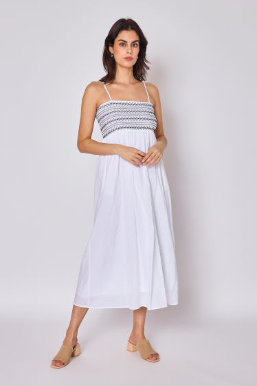Wholesaler Copperose - strapless long smocked dress with straps
