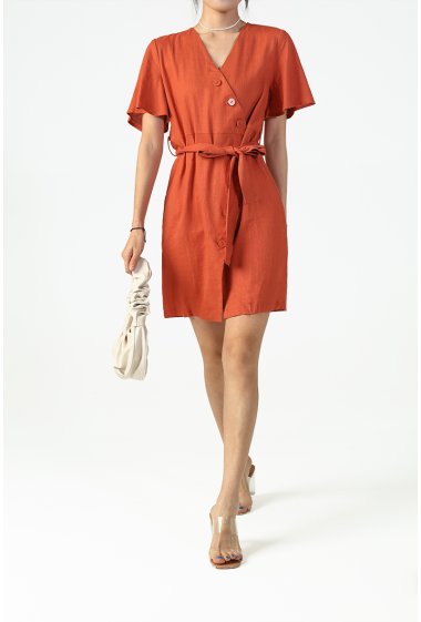 Wholesaler Copperose - short dress with linen