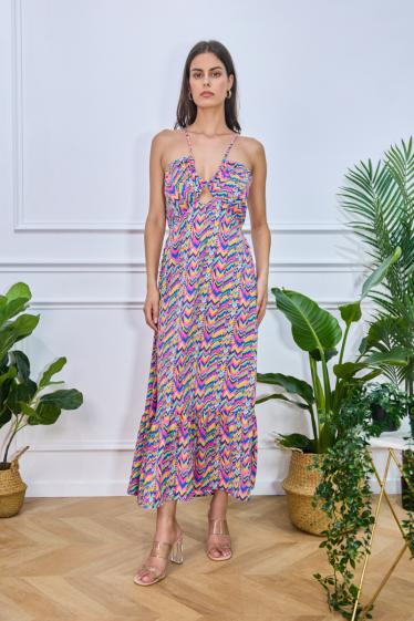 Wholesaler Copperose - long printed dress with opening
