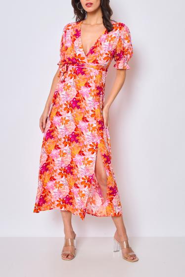 Großhändler Copperose - Langes Kleid mit Blumendruck