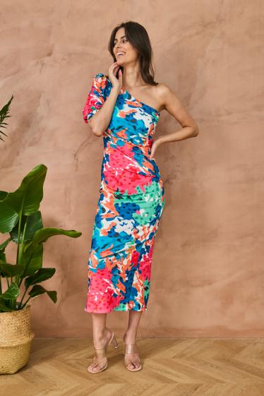 Wholesaler Copperose - asymmetric long dress with floral print