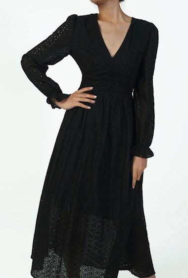 Großhändler Copperose - English embroidery long dress