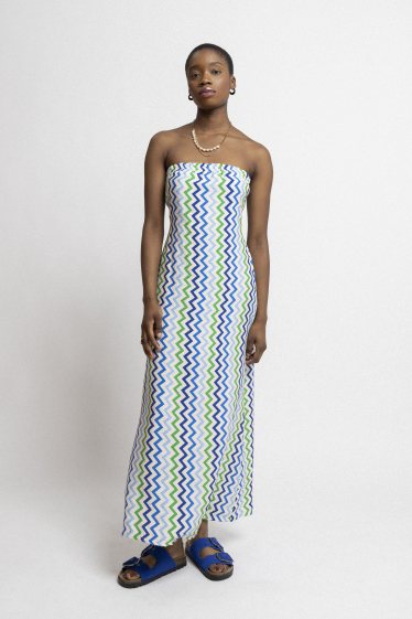 Wholesaler Copperose - Printed strapless long dress