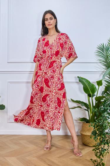 Wholesaler Copperose - long wrap dress with fluid print