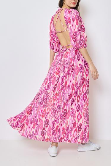 Wholesaler Copperose - long open back dress with fluid print