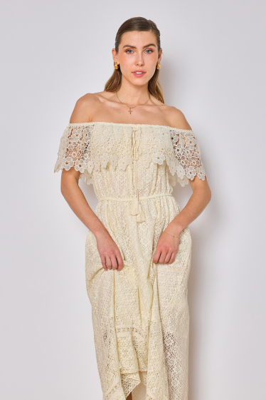 Wholesaler Copperose - long bardot lace dress