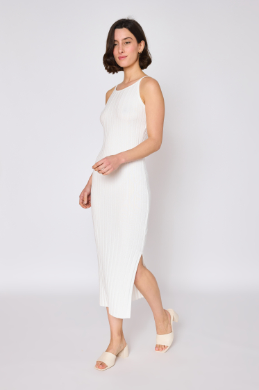Wholesaler Copperose - long dress in fine flat ribbed knit with straps