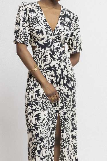 Wholesaler Copperose - Long flowing printed dress with cutouts