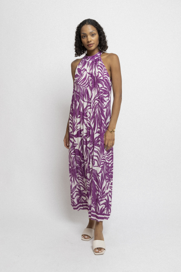 Wholesaler Copperose - Printed pleated maxi dress