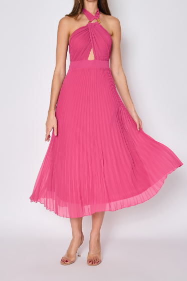 Wholesaler Copperose - long pleated dress with cutout detail