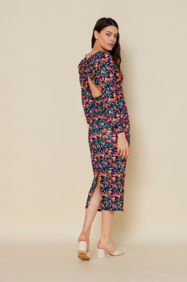 Wholesaler Copperose - open back floral print midi dress