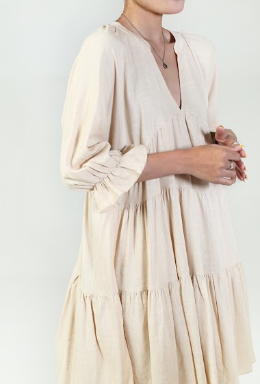 Short dress with linen