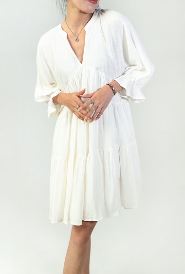 Wholesaler Copperose - Short dress with linen