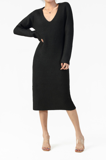 Wholesaler Copperose - mid-length sweater dress with long sleeves
