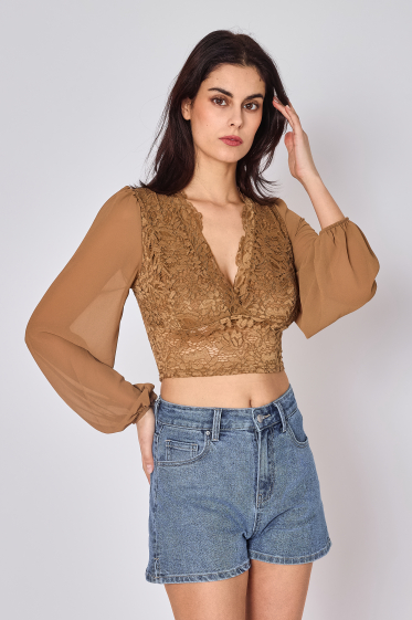 Wholesaler Copperose - Lace cropped top