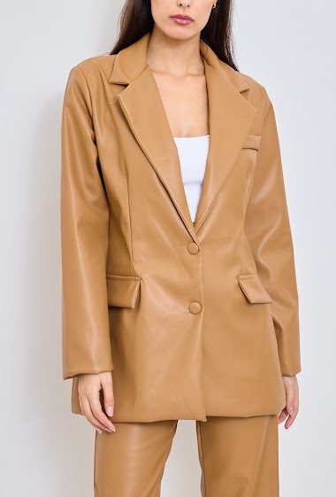 Wholesaler Copperose - Faux leather blazer jacket