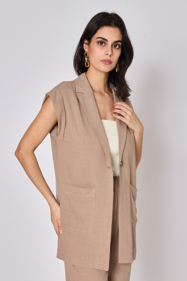 Wholesaler Copperose - sleeveless jacket with linen