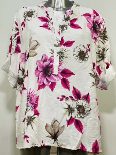 Wholesaler Coraline - Floral Print Half-Sleeve Shirt