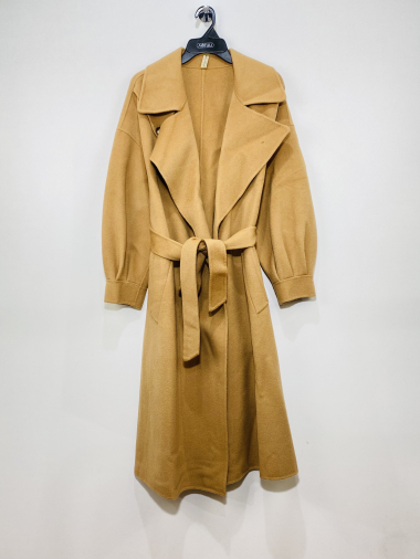 Wholesaler Coraline - Long belted double-faced cashmere coat
