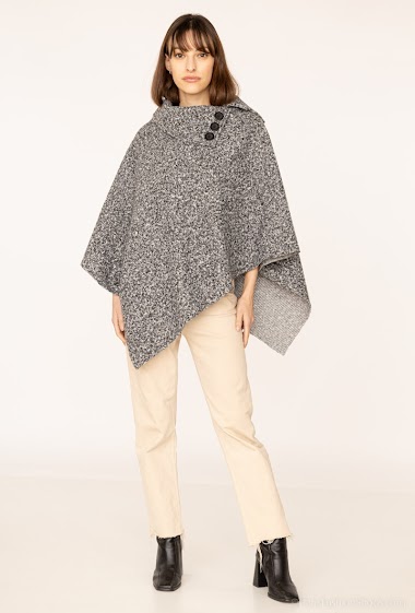 Wholesaler Coraline - Felt poncho with 3 buttons