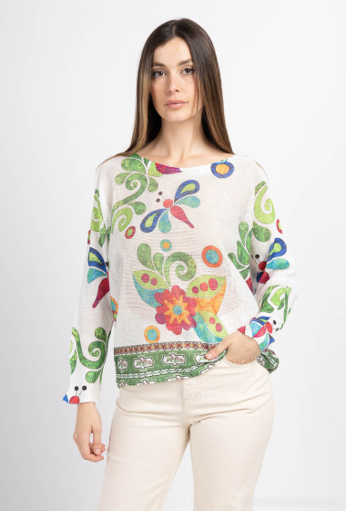 Großhändler Coraline - Pullover mit Blumenprint