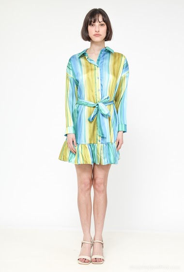 Wholesaler Coraline - Colored striped shirt dress