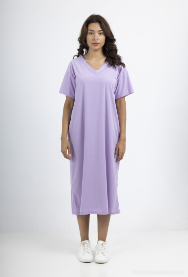 Wholesaler Coraline - Long plain V-neck dress