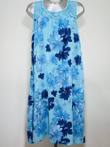 Großhändler Coraline - Mittellanges ärmelloses Kleid mit Blumenmuster