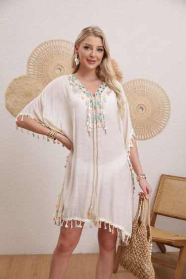 Wholesaler Coraline - Printed cotton mid-length dress