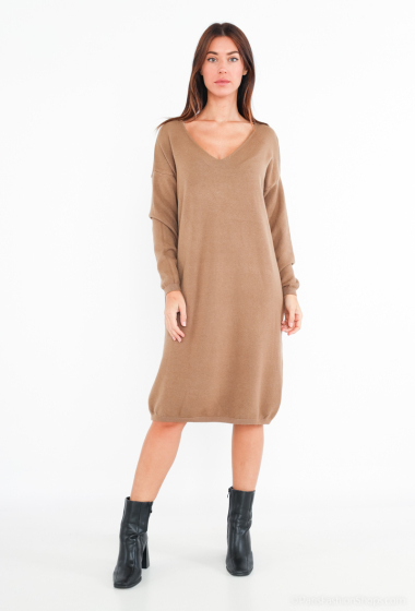 Grossiste Coraline - Robe pull ample en maille