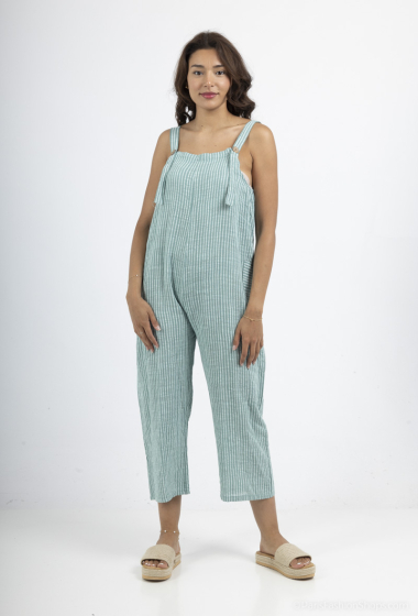 Wholesaler Coraline - Striped printed cotton overalls