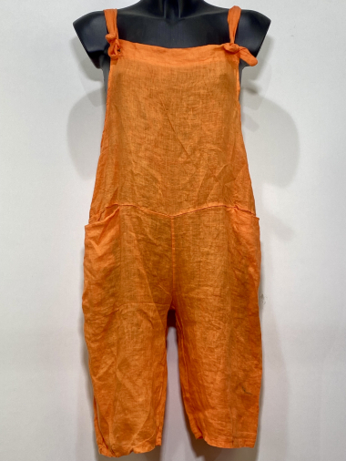Wholesaler Coraline - Mid-length linen overalls