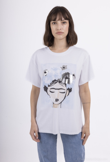 Großhändler Coraline - Bedrucktes Rundhals-T-Shirt