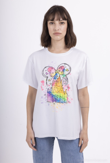 Großhändler Coraline - T-Shirt mit Schloss-Print