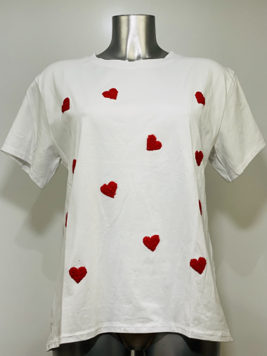 Grossiste Coraline - T-shirt à imprimé cœurs
