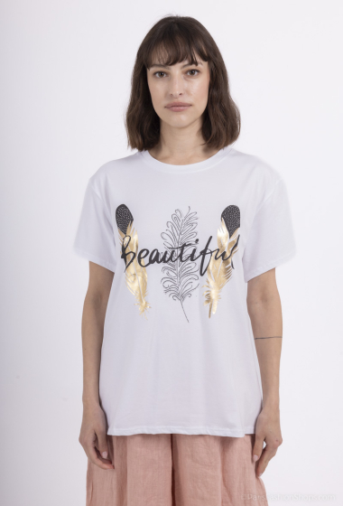 Wholesaler Coraline - Feather print T-shirt