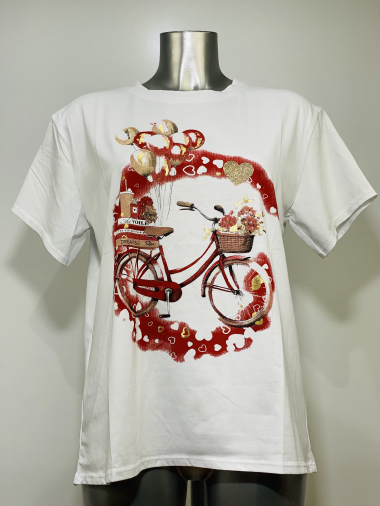 Großhändler Coraline - T-Shirt mit Fahrrad-Print