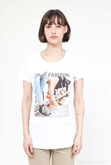 Mayorista Coraline - Camiseta con estampado y pedrería
