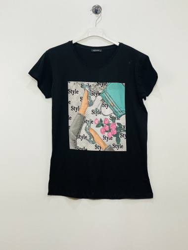 Großhändler Coraline - T-shirt with print and rhinestones