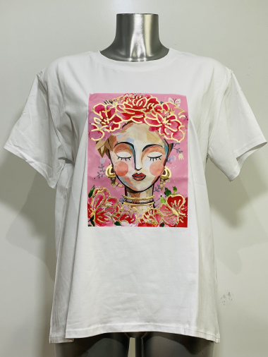 Grossiste Coraline - T-shirt en coton à imprimé femme