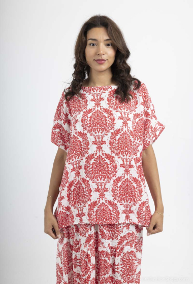 Grossiste Coraline - T-shirt en coton à imprimé fleurs