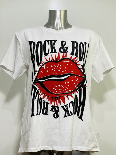 Mayorista Coraline - Camiseta de algodón con estampado de labios