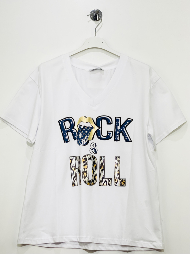 Großhändler Coraline - T-Shirt aus Baumwolle mit handschriftlichem Aufdruck