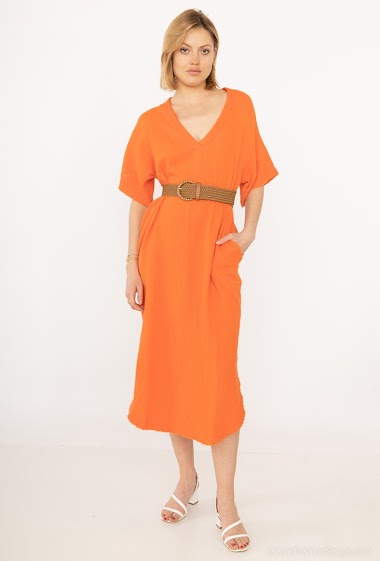 Wholesaler CORNER by MOMENT - V neck triple-tetra dress