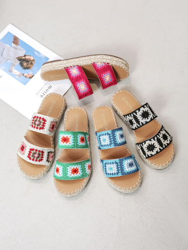 Wholesaler COVANA / FINDLAY - Espadrilles floral crochet sandals