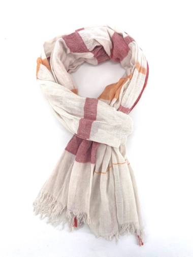 Großhändler Cowo-collection - Schal aus 100 % indisch gewebter Baumwolle – 90 x 180 cm