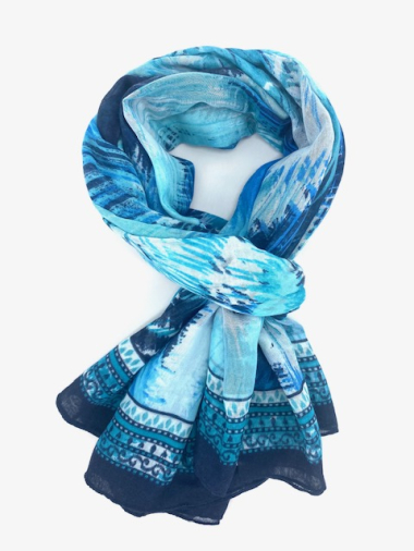 Grossiste Cowo-collection - Foulard-Carré XXL100% Polyester Indien- 140x140cm
