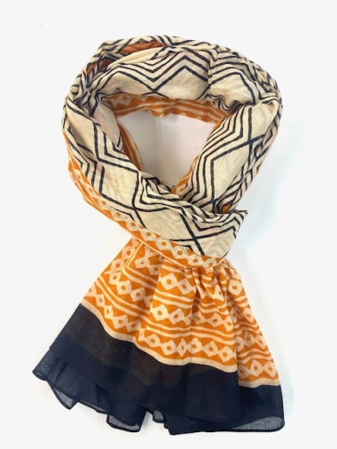 Großhändler Cowo-collection - Schal-Chèche aus 100 % indischer Baumwolle – 100 x 180 cm